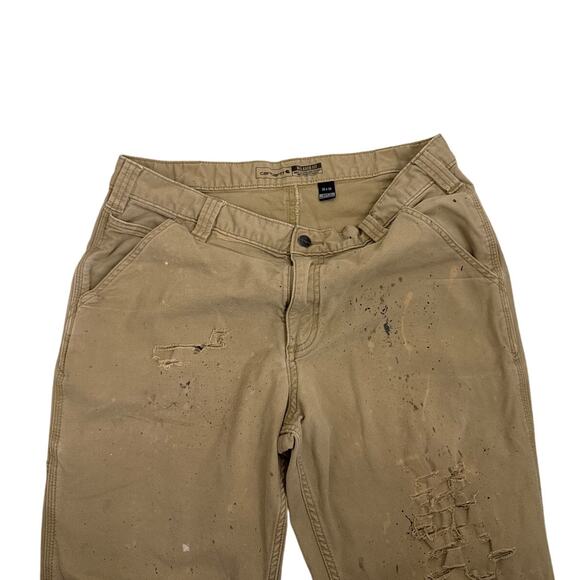 Carhartt Distressed Grunge Punk Khaki Cargo Chino Pants Size Men's 36x30 - Picture 2 of 4